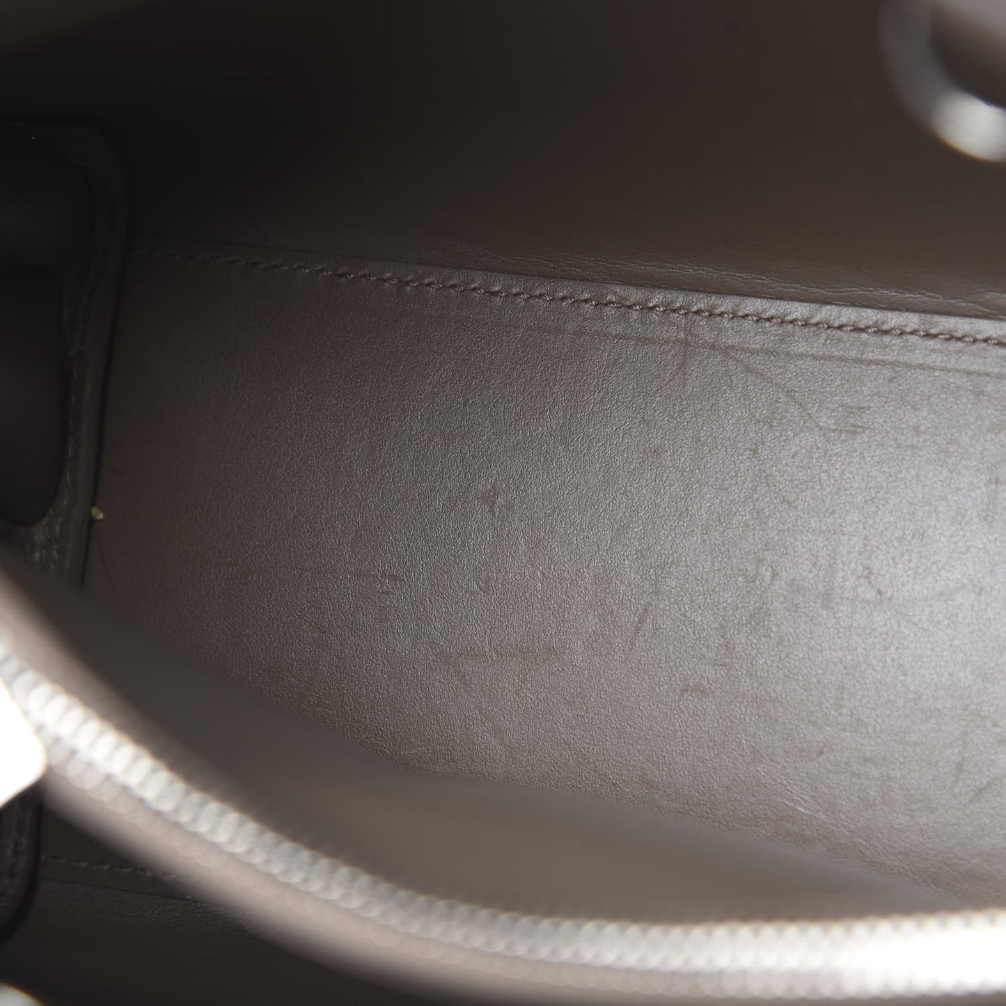 Grained Calfskin Topstich Baby Sac De Jour Taupe