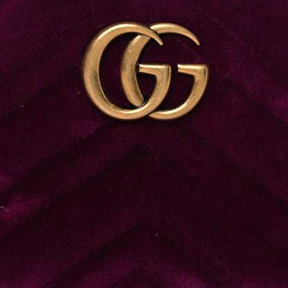 Gucci Velvet Matelasse GG Marmont Belt Bag Fuchsia 85 34 Violet Cyclamen 9 of 15