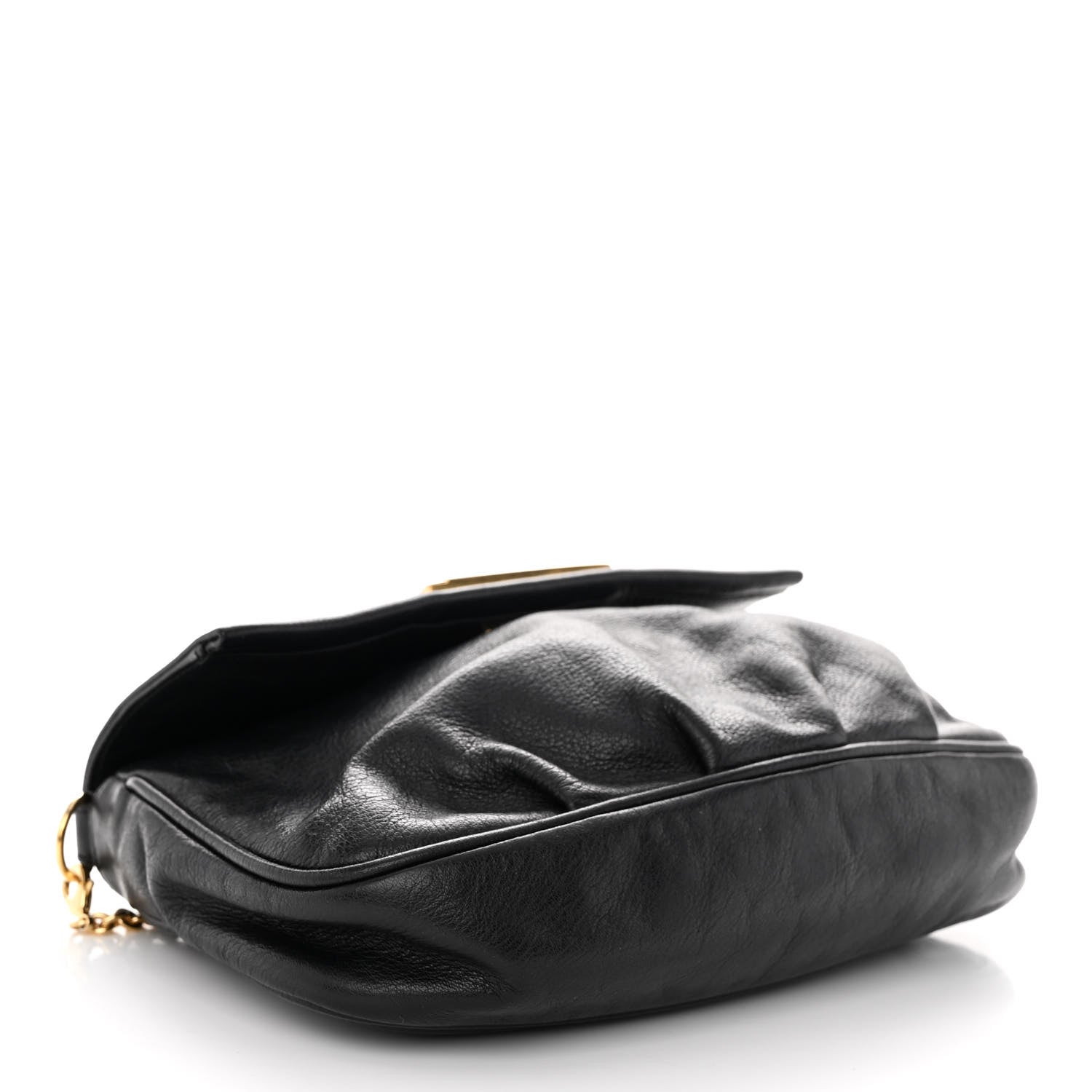 Fendi Vitello Flamingo Fendista Pouchette Crossbody Black 4 of 10