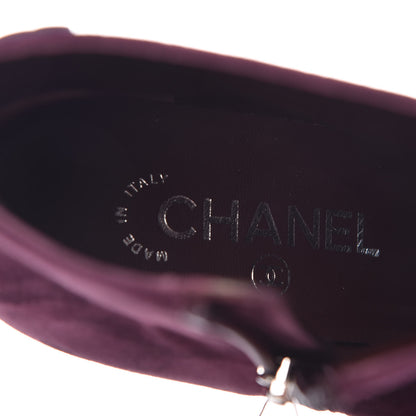 Chanel Suede Calfskin Open Toe Short Boots 37.5 Burgundy 7 of 9