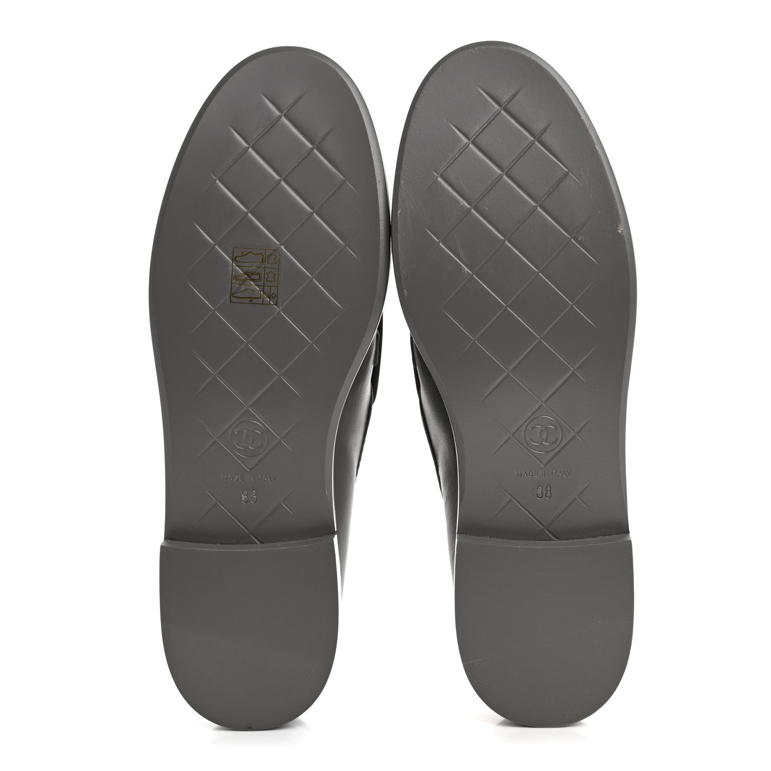 Chanel Lambskin Quilted CC Turnlock Loafers 38 Dark Grey 6 of 9