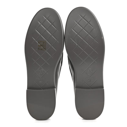 Chanel Lambskin Quilted CC Turnlock Loafers 38 Dark Grey 6 of 9