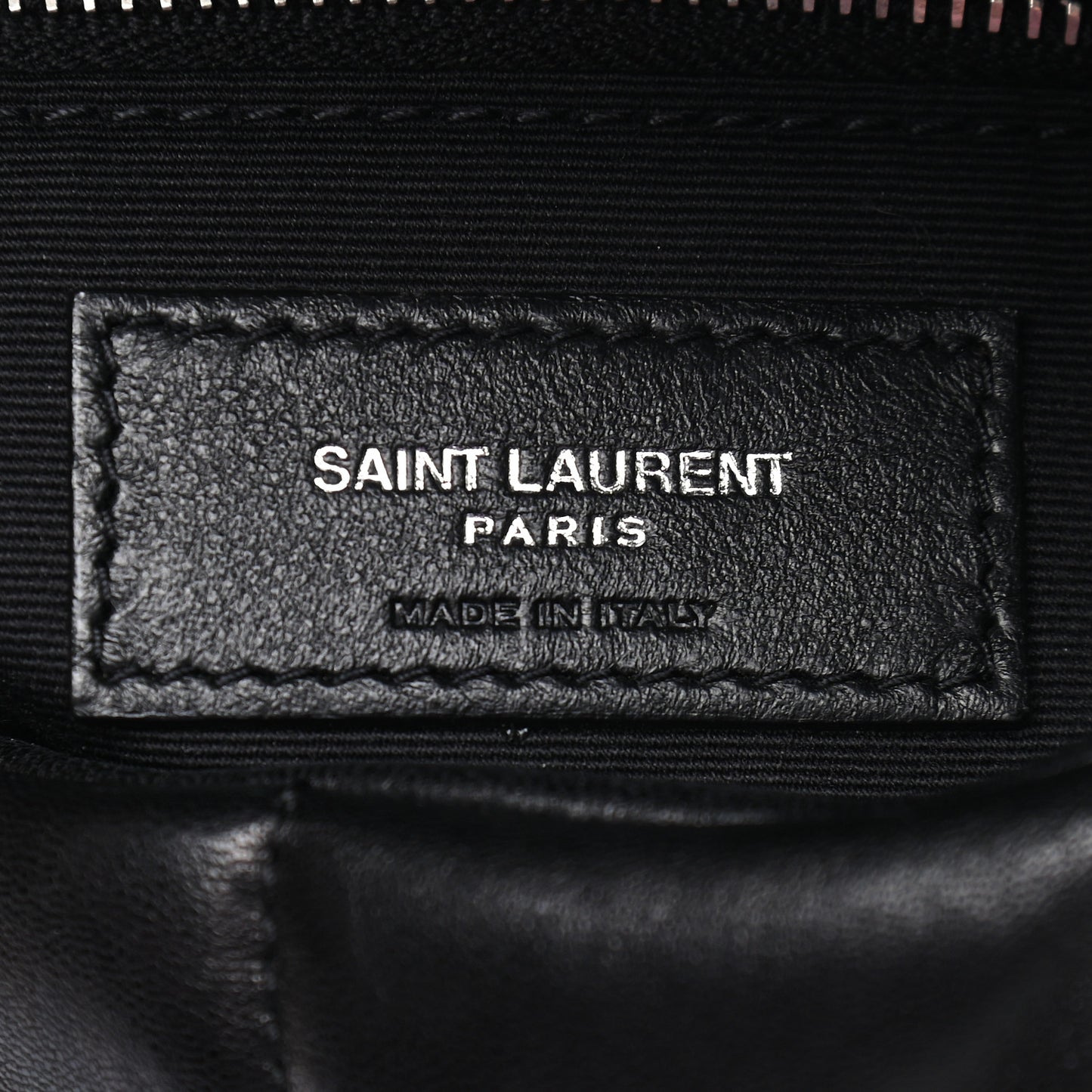 Lambskin Quilted Small Loulou Puffer Monogram Chain Satchel Black