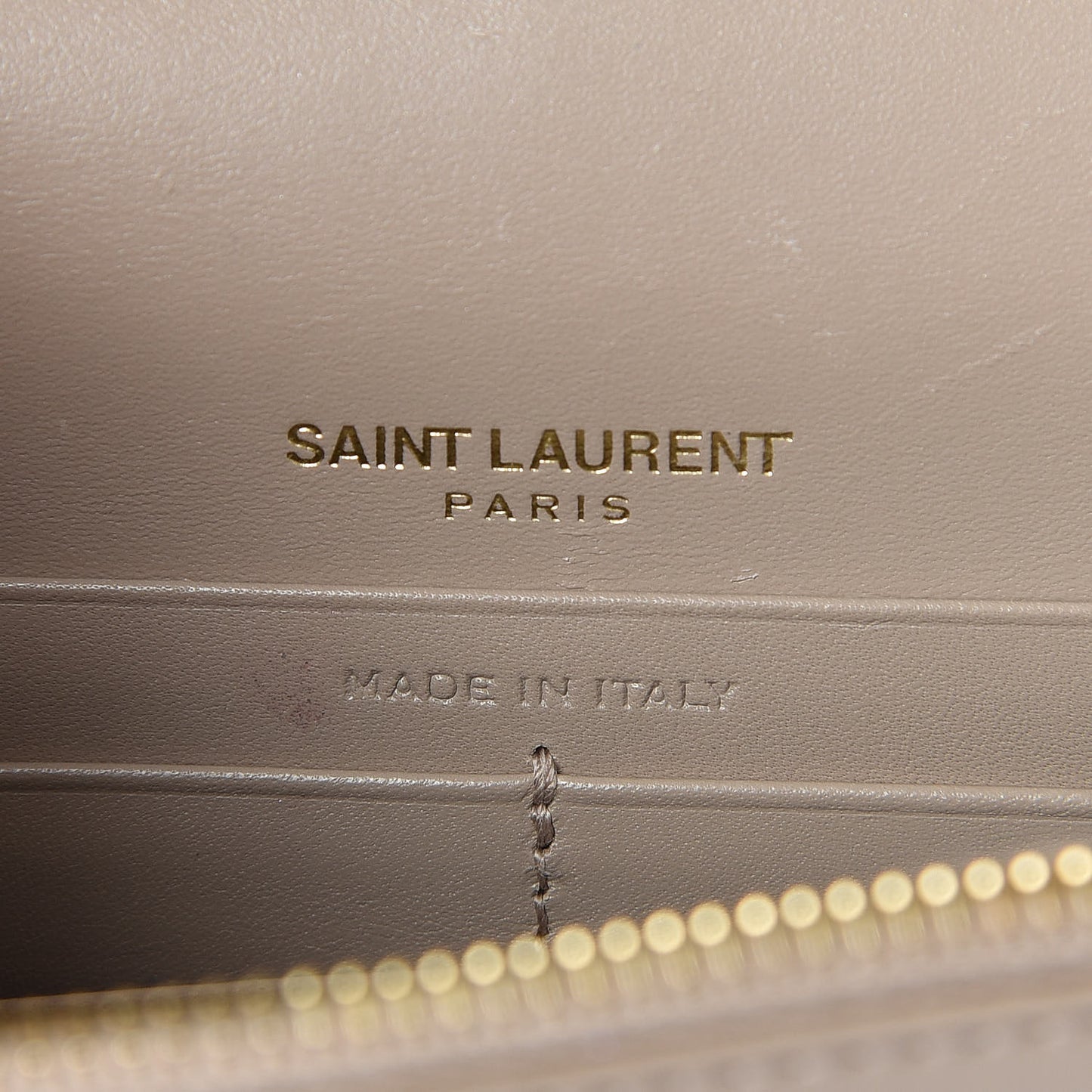 Smooth Calfskin Classic Monogram Kate Tassel Chain Wallet Dark Beige