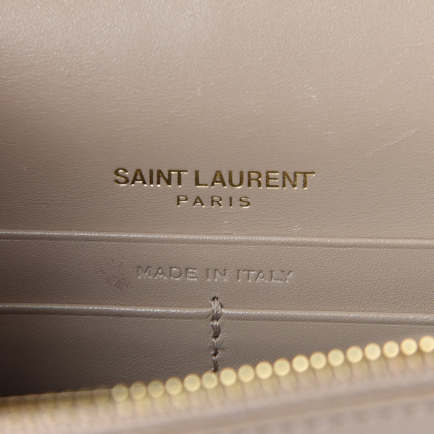 Saint Laurent Smooth Calfskin Classic Monogram Kate Tassel Chain Wallet Dark Beige 6 of 9
