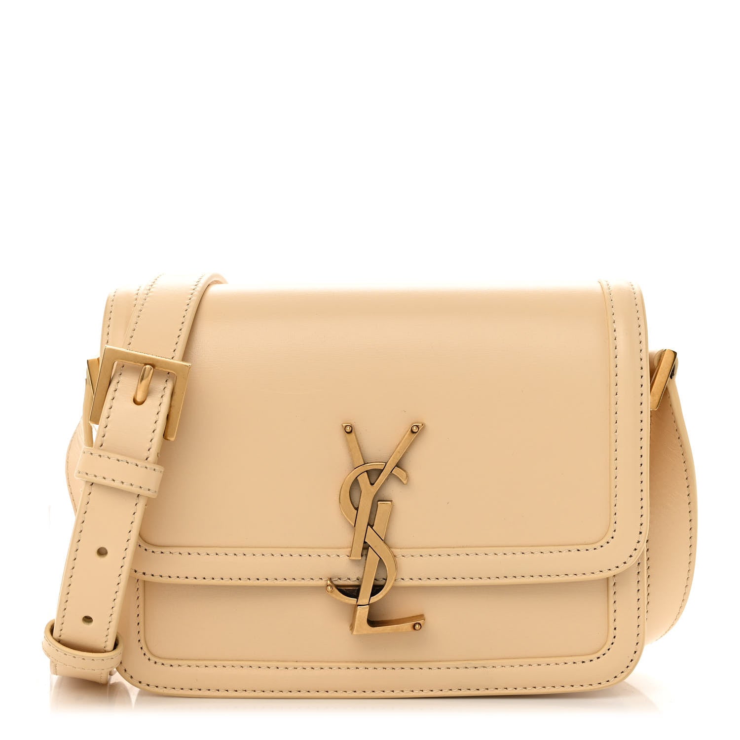 Saint Laurent Smooth Calfskin Small Solferino Satchel Ivory Natural 1 of 11