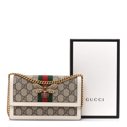 Gucci GG Supreme Monogram Web Queen Margaret Chain Wallet White 10 of 10