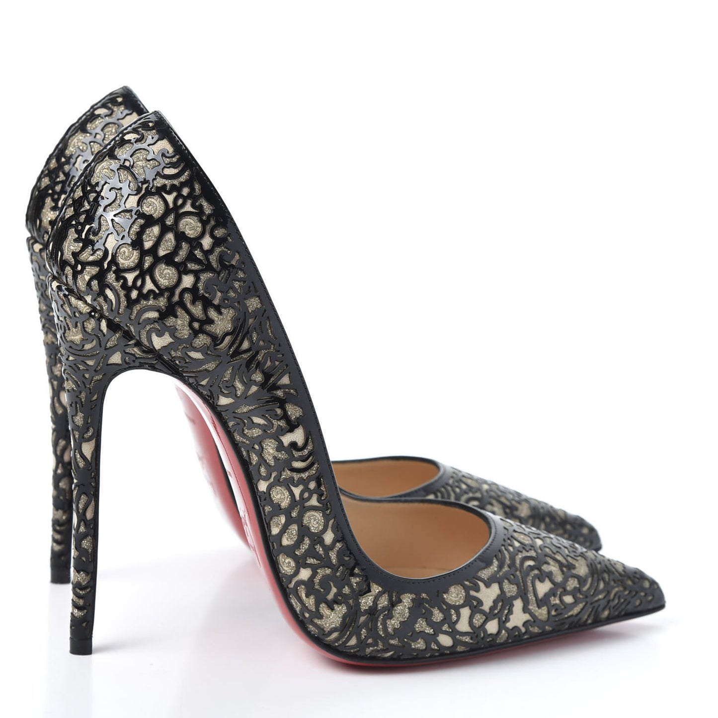 Patent Lace Glitter So Pretty 120 Pumps 37 Black