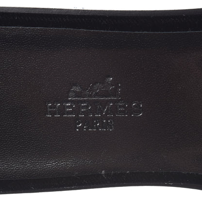 Hermes Velvet Nappa Oran Sandals 36 Black Argent Vieilli 7 of 7