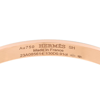 Hermes 18K Rose Gold Diamond PM Collier De Chien Pave Bracelet SH 3 of 4