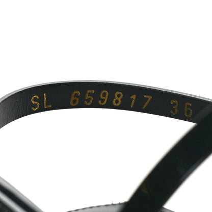 Saint Laurent Patent Calfskin Cassandra Monogram Sandals 36 Black 9 of 10