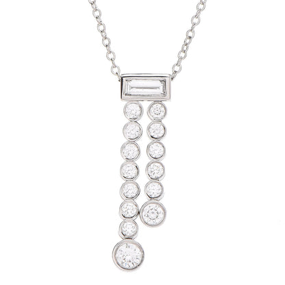 Tiffany Platinum Diamond Jazz Double Drop Pendant Necklace 4 of 7