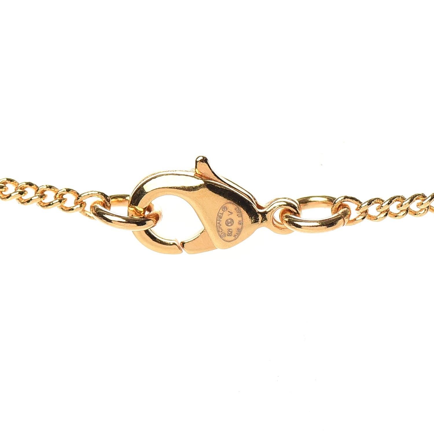 Chanel Metal CC Paris Button Necklace Gold 4 of 6