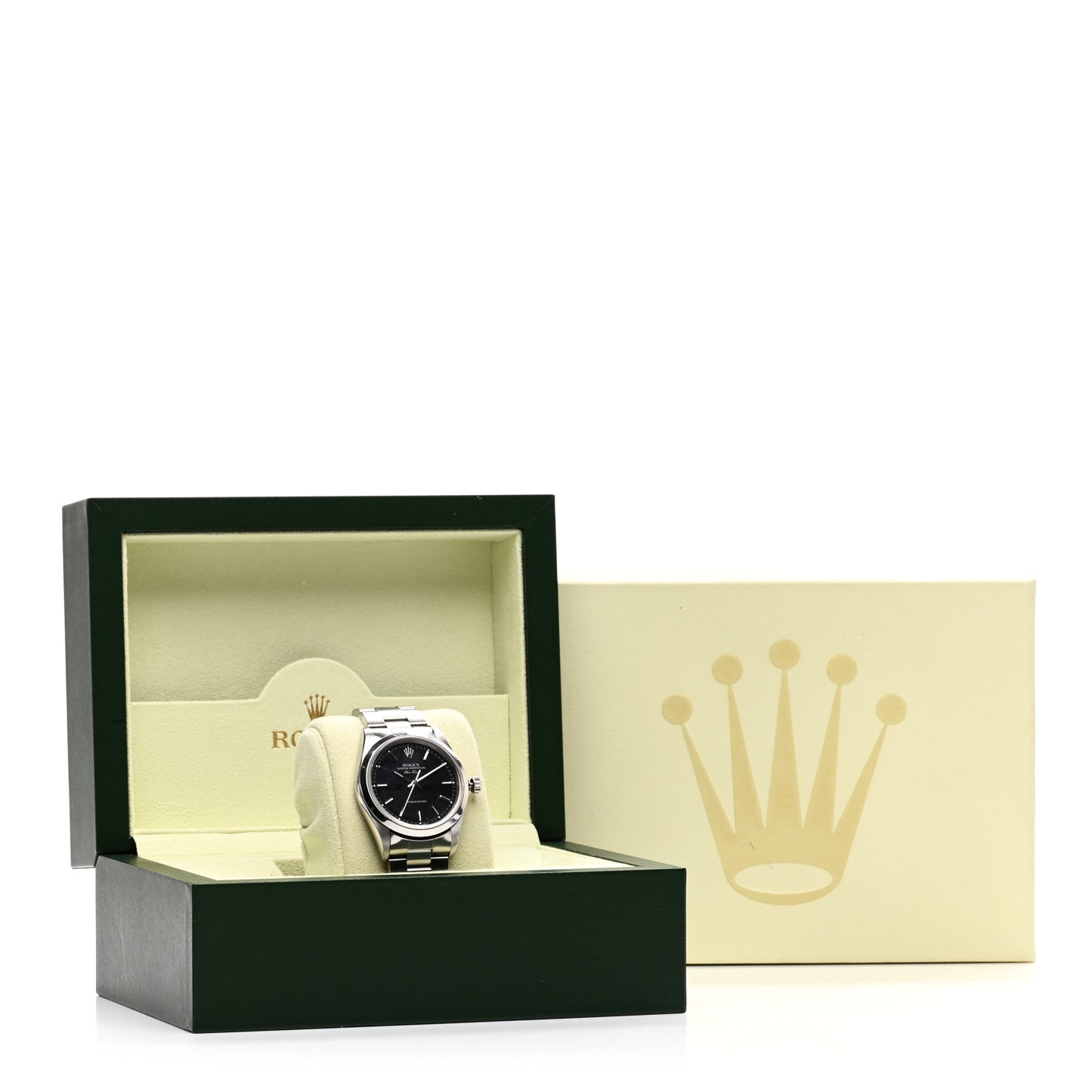 Stainless Steel 34mm Air-King Oyster Perpetual Precision Watch Black 14000M