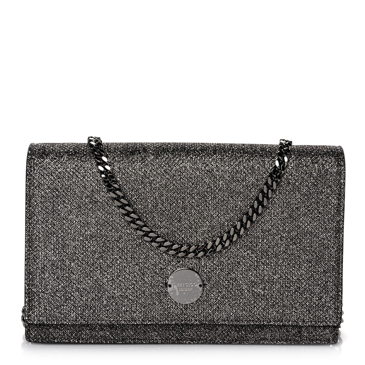 Glitter Florence Wallet on Chain Anthracite