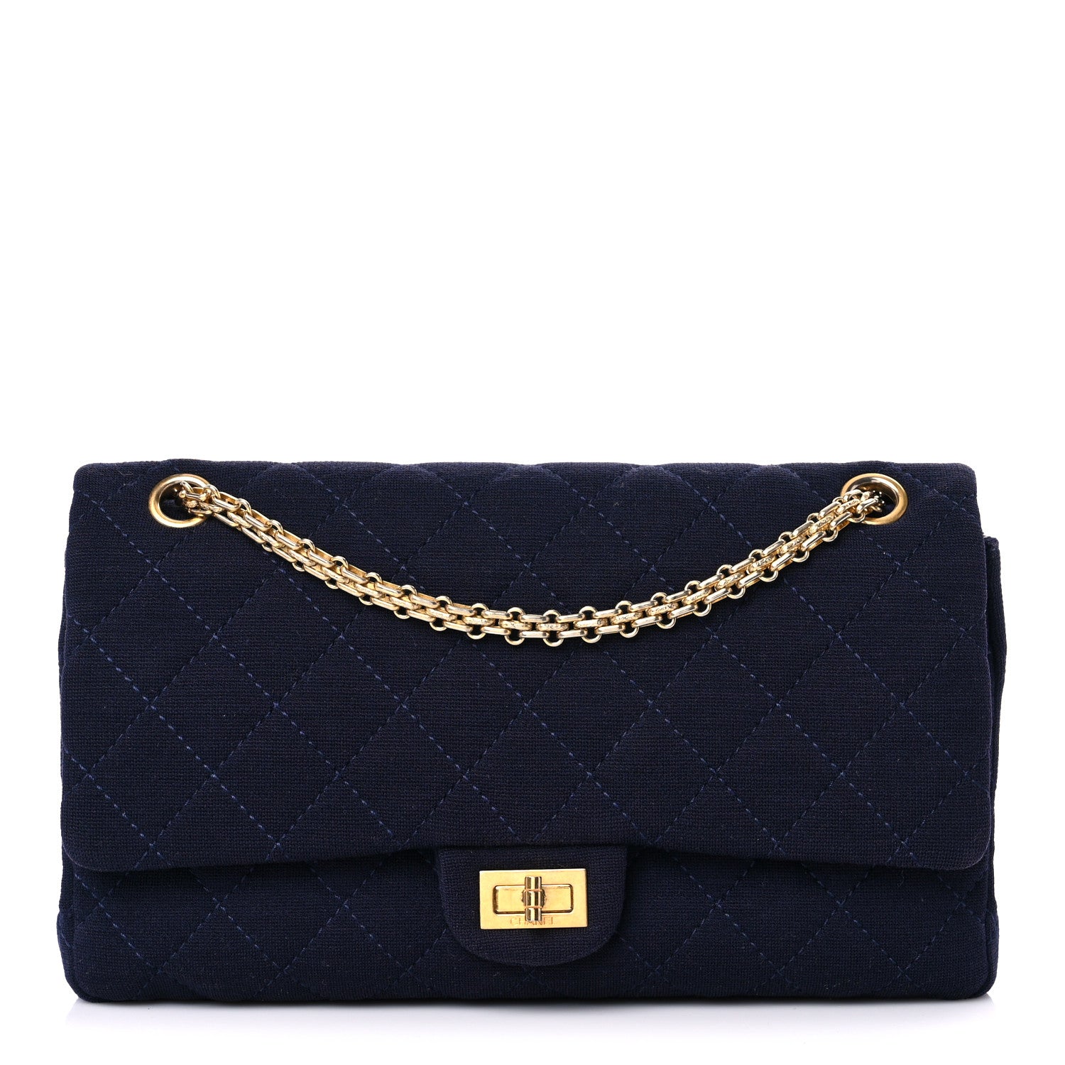 Chanel Jersey Quilted 2.55 Reissue 226 Flap Navy 1 of 14