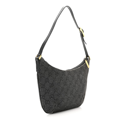 Gucci Denim Monogram Pochette Black 3 of 12