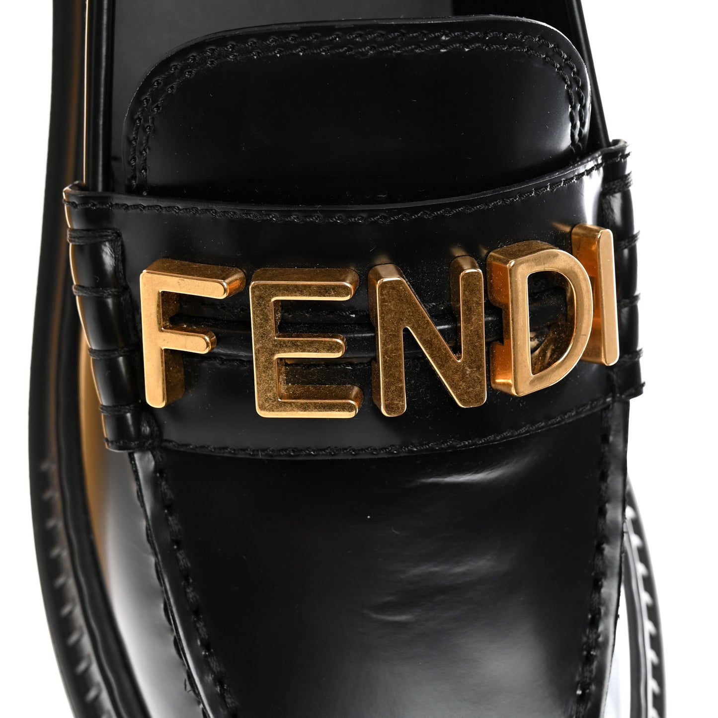 Vitello Abrasivato Fendigraphy 50mm Loafers 37 Black