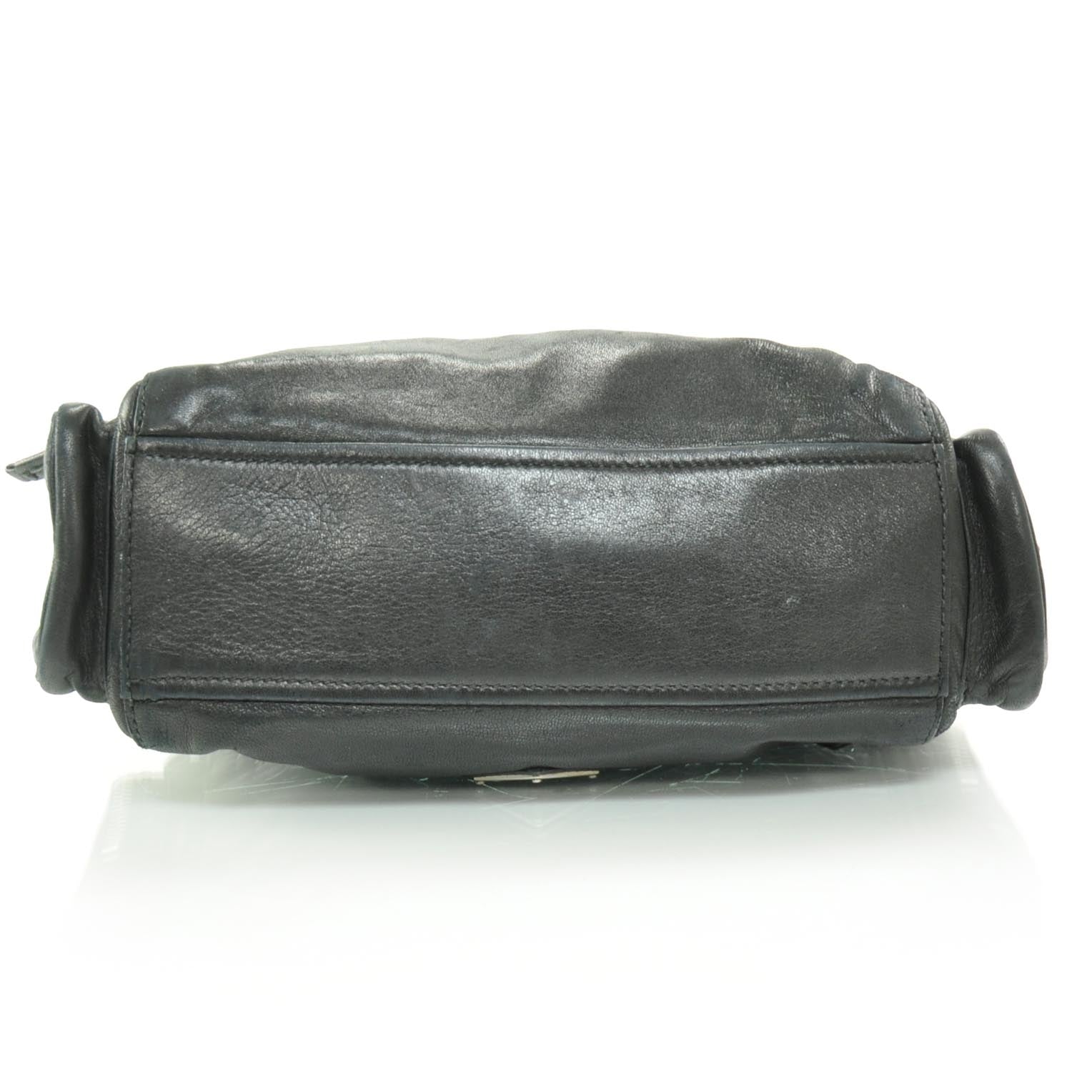 Prada Leather Pushlock Flap Shoulder Bag Black 5 of 9