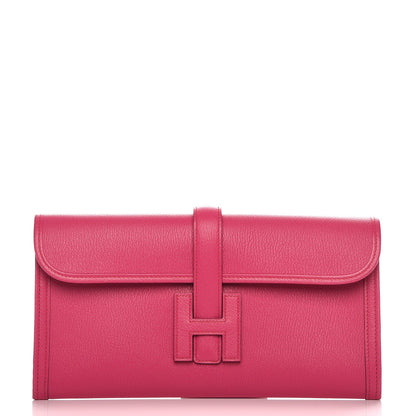 Hermes Chèvre Mysore Jige Elan 29 Clutch Rose Shocking 1 of 17