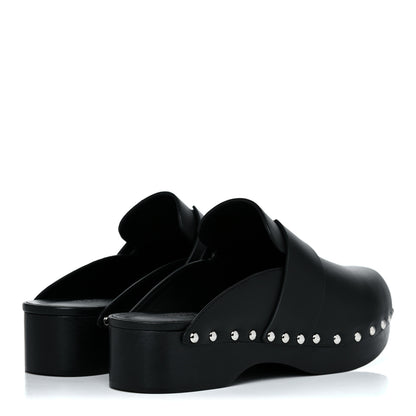 Hermes Calfskin Calya Mules 37 Black 4 of 14