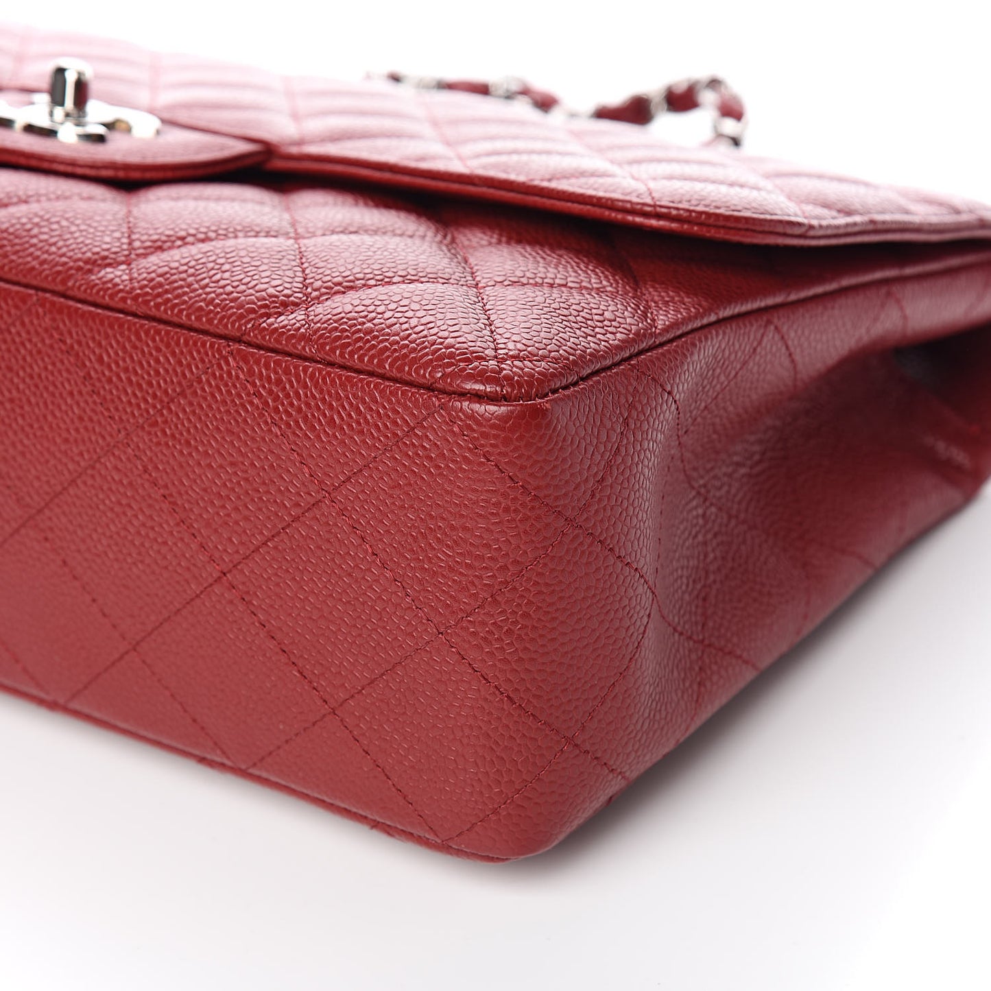 Caviar Quilted Jumbo Single Flap Red