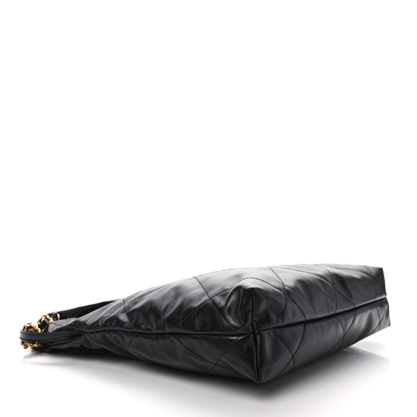 Shiny Calfskin Quilted Small Chanel 22 Black