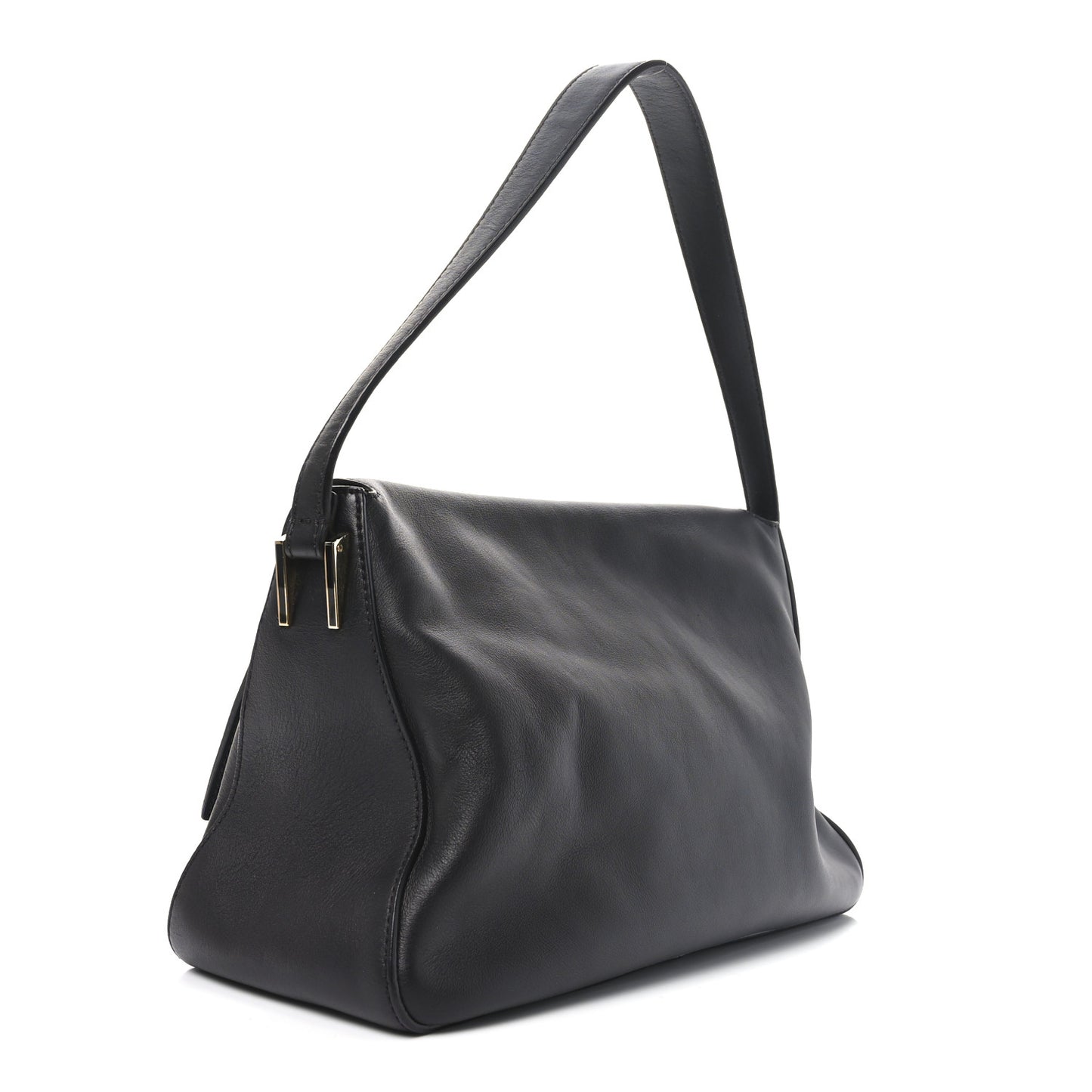 Vitello Flamingo Enamel Big Forever Mama Baguette Black