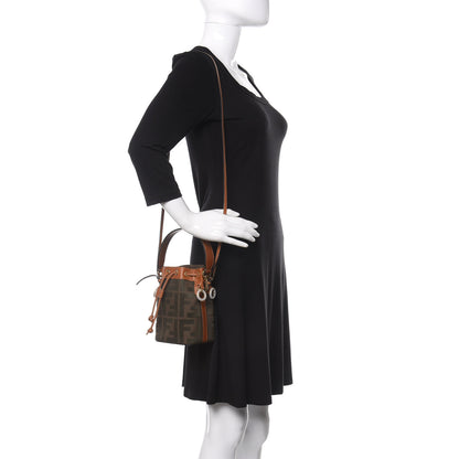 Fendi Canvas Vitello King F is Fendi FF Embroidered Mini Mon Tresor Bucket Bag Amazzonia Cuoio 2 of 11