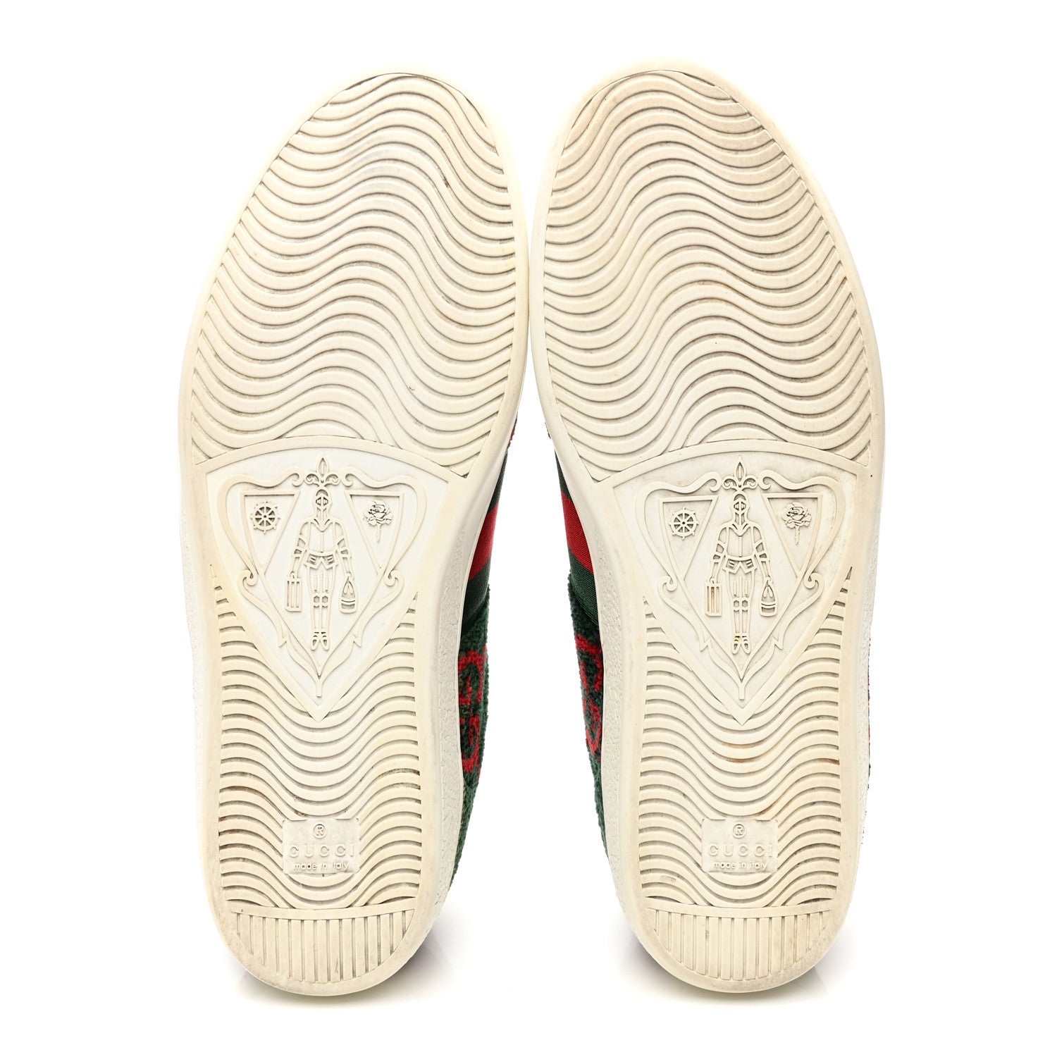 Gucci Covered Wool Big GG Monogram Mens Sneakers 8.5 Green Red 6 of 10