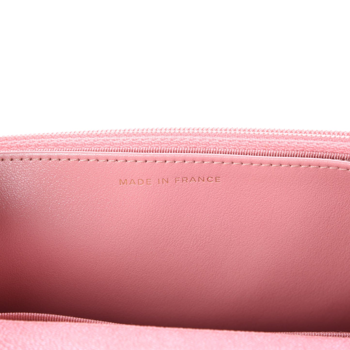Iridescent Caviar Quilted Wallet on Chain WOC Rose Pink