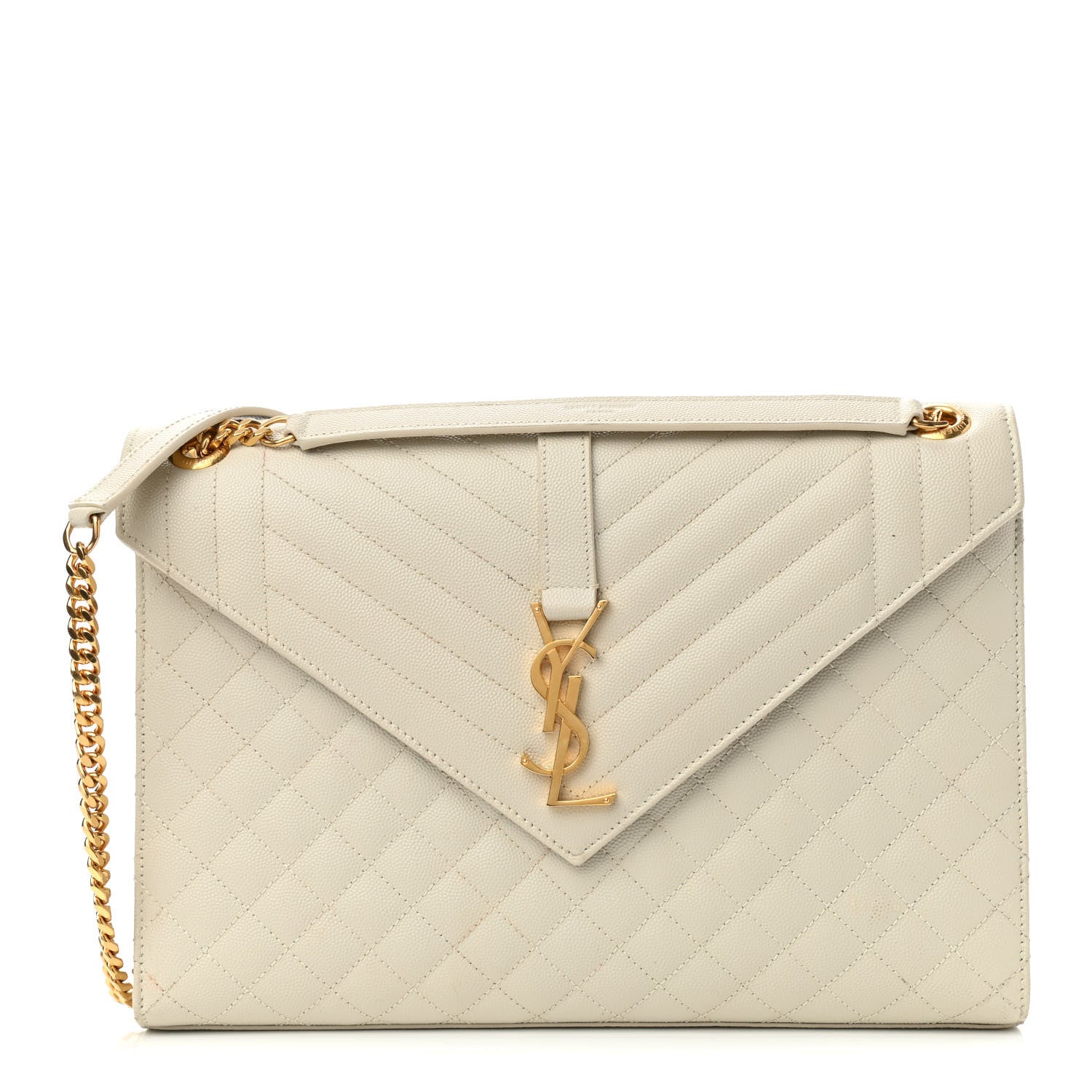 Saint Laurent Grain De Poudre Mixed Matelasse Large Triquilt Monogram Satchel Porcellana 2 of 10
