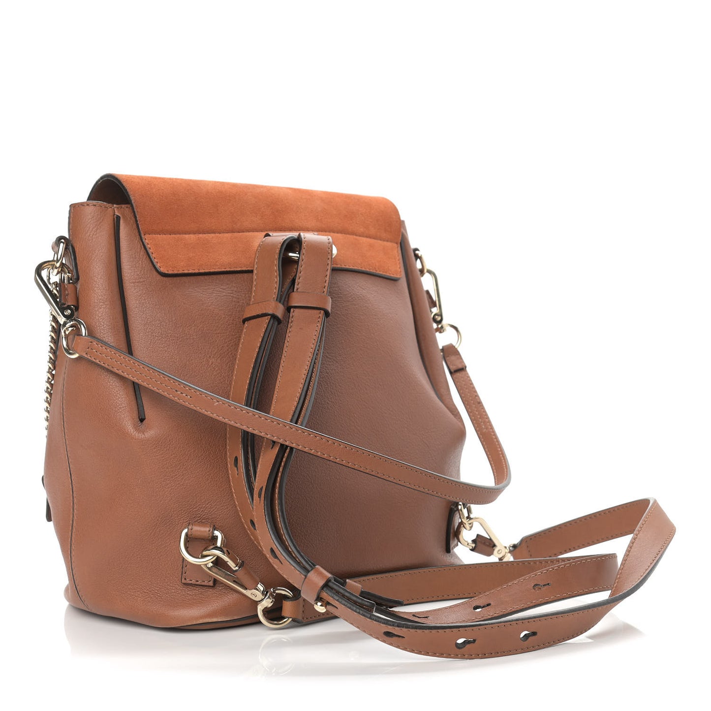 Suede Calfskin Medium Faye Backpack Tan