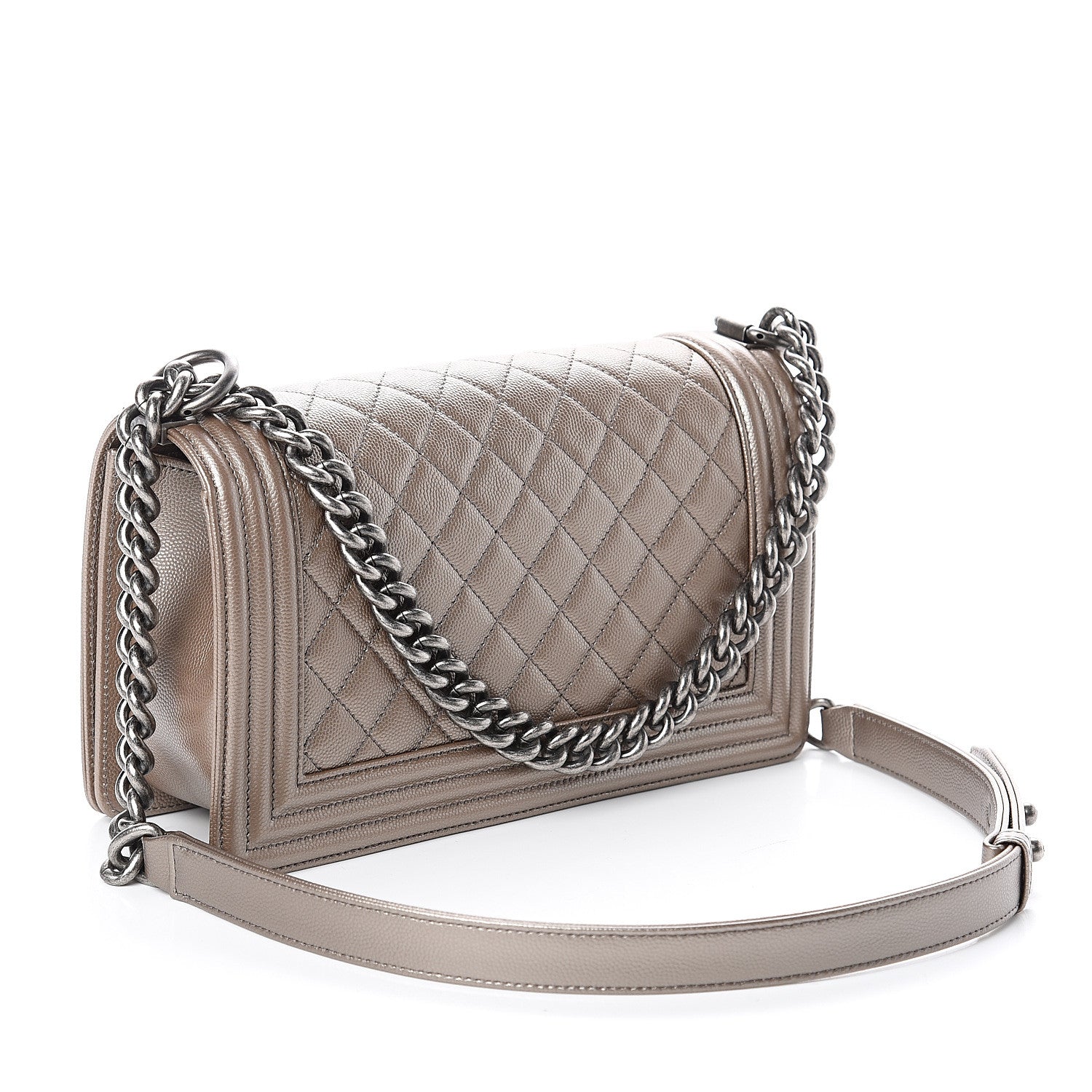 Chanel Metallic Caviar Quilted Medium Boy Flap Copper 2 of 9