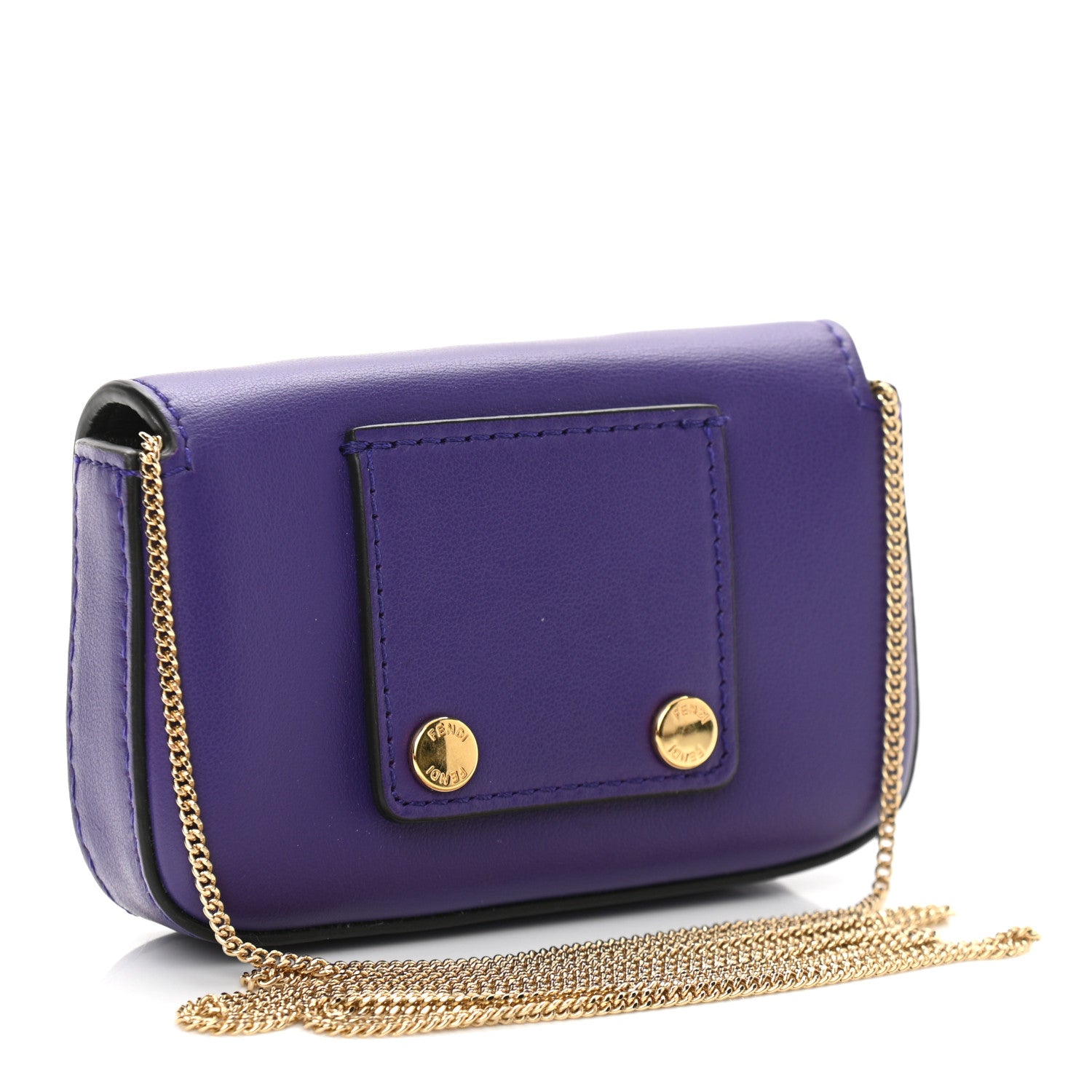 Fendi Vitello Century Opaco Nano Baguette Belt Charm Purple Rain 2 of 10