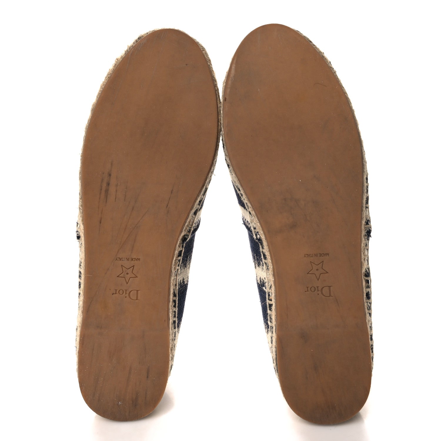 Christian Dior Cotton D-Stripes Embroidered Granville 15mm Espadrilles 39 Deep Blue 6 of 10
