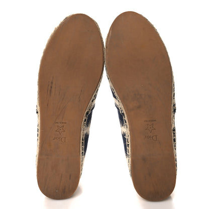 Christian Dior Cotton D-Stripes Embroidered Granville 15mm Espadrilles 39 Deep Blue 6 of 10