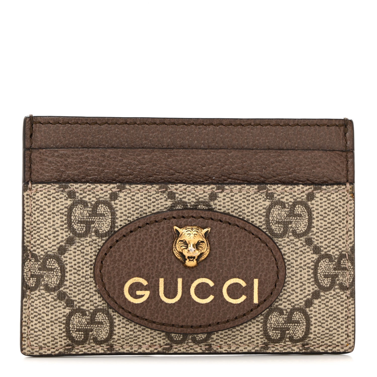 Gucci GG Supreme Monogram Neo Vintage Card Holder Beige Crop New Acero 1 of 6