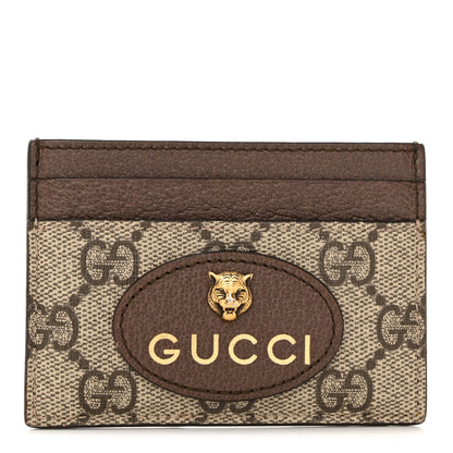 Gucci GG Supreme Monogram Neo Vintage Card Holder Beige Crop New Acero 1 of 6