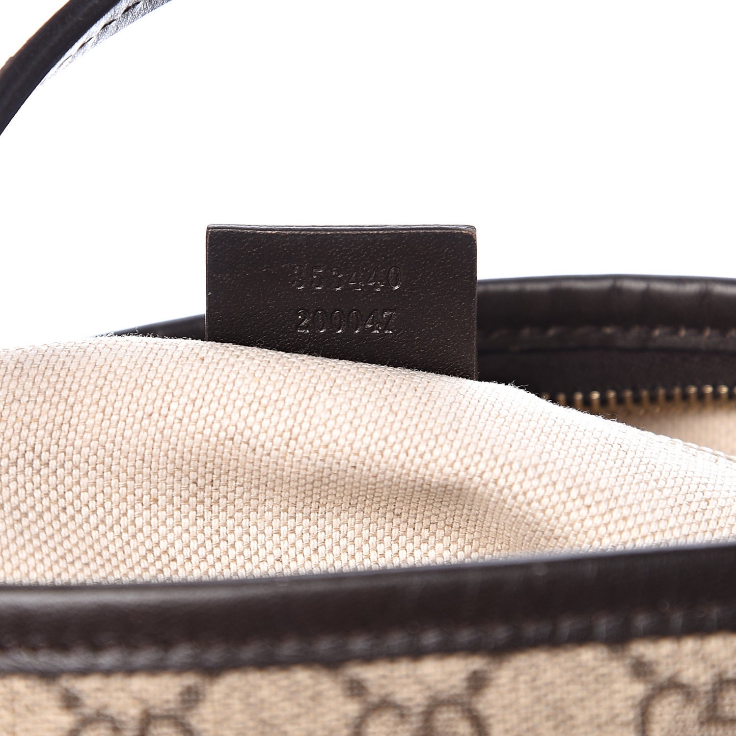 GG Supreme Monogram Small Zippered Tote Dark Brown