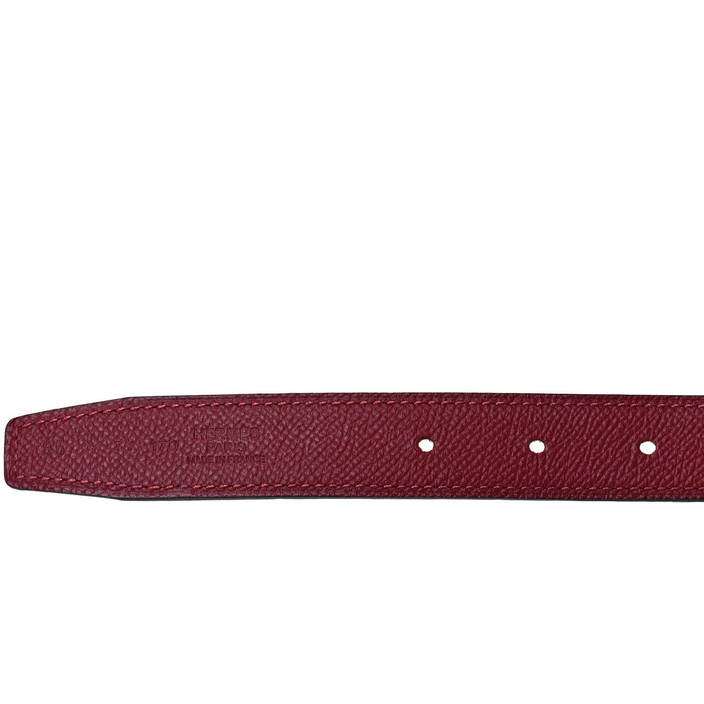 Epsom Swift Lizard 24mm Mini Constance H Belt 85 Rouge Grenat Black Ombre