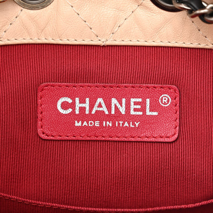 Chanel Aged Calfskin Quilted Small Gabrielle Backpack Beige Black 5 of 10