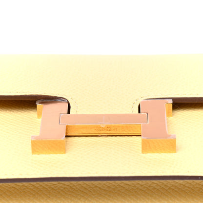 Hermes Epsom Constance Slim Wallet Jaune Poussin 8 of 8