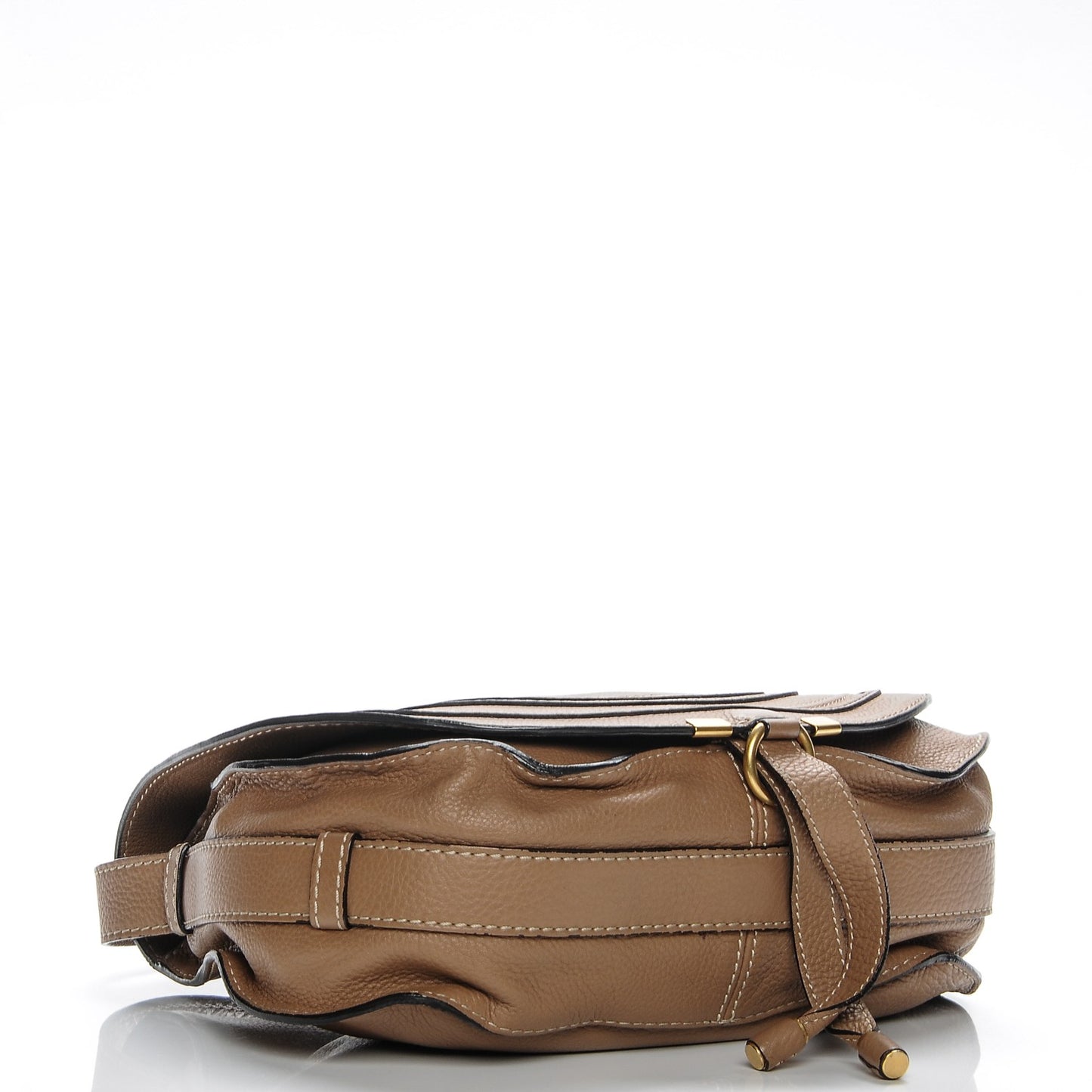 Calfskin Medium Marcie Round Crossbody Bag Nut
