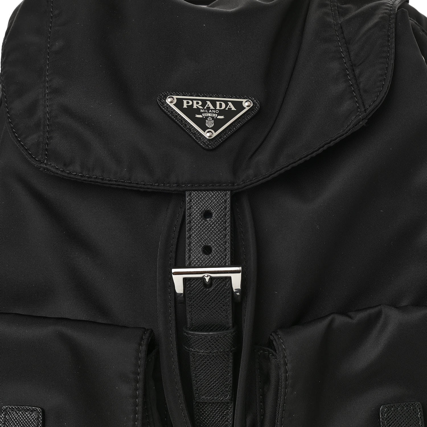 Prada Tessuto Nylon Saffiano Medium Backpack Black 8 of 10