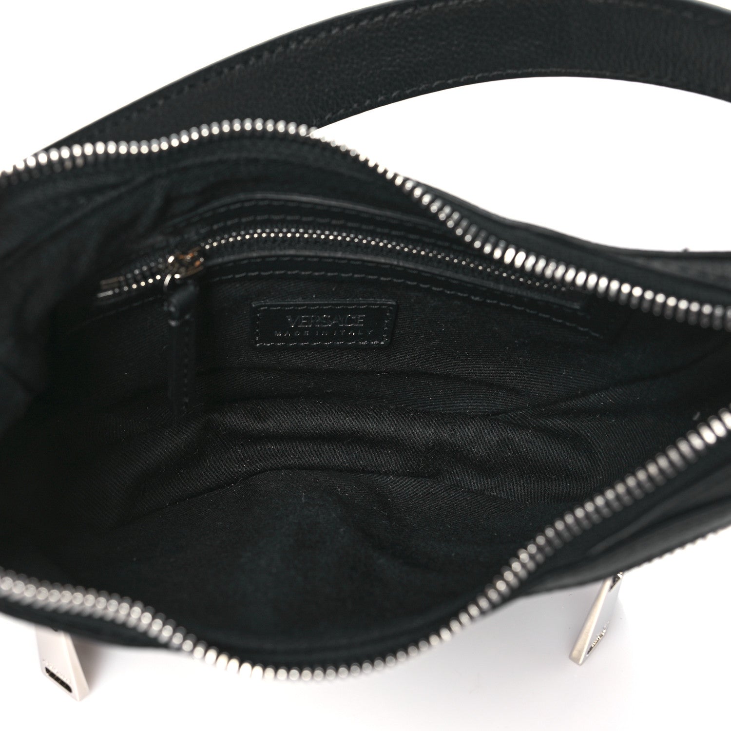 Versace Calfskin Mini Repeat Zip Hobo Black 5 of 9