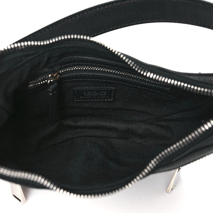 Versace Calfskin Mini Repeat Zip Hobo Black 5 of 9