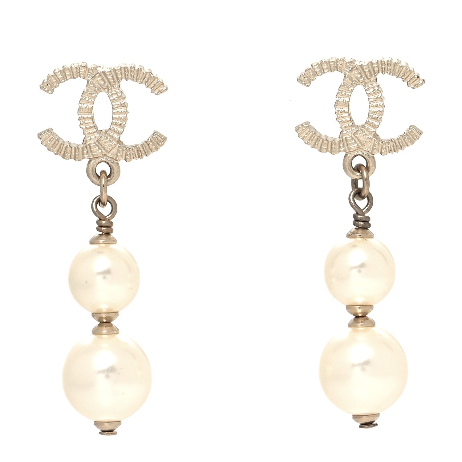 Chanel Pearl CC Drop Earrings Gold 1 of 5