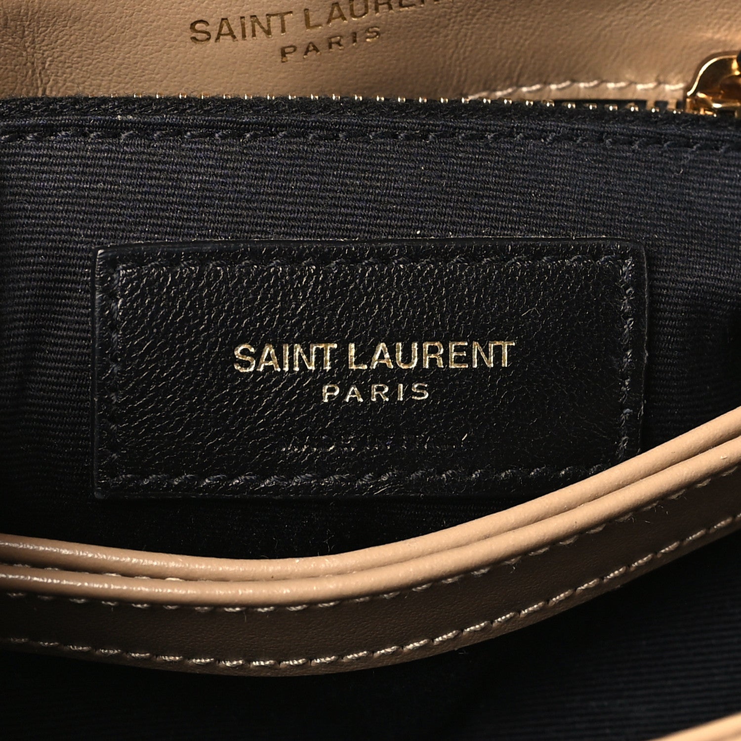 Saint Laurent Calfskin Y Quilted Monogram Toy Loulou Crossbody Bag Dark Beige 6 of 9