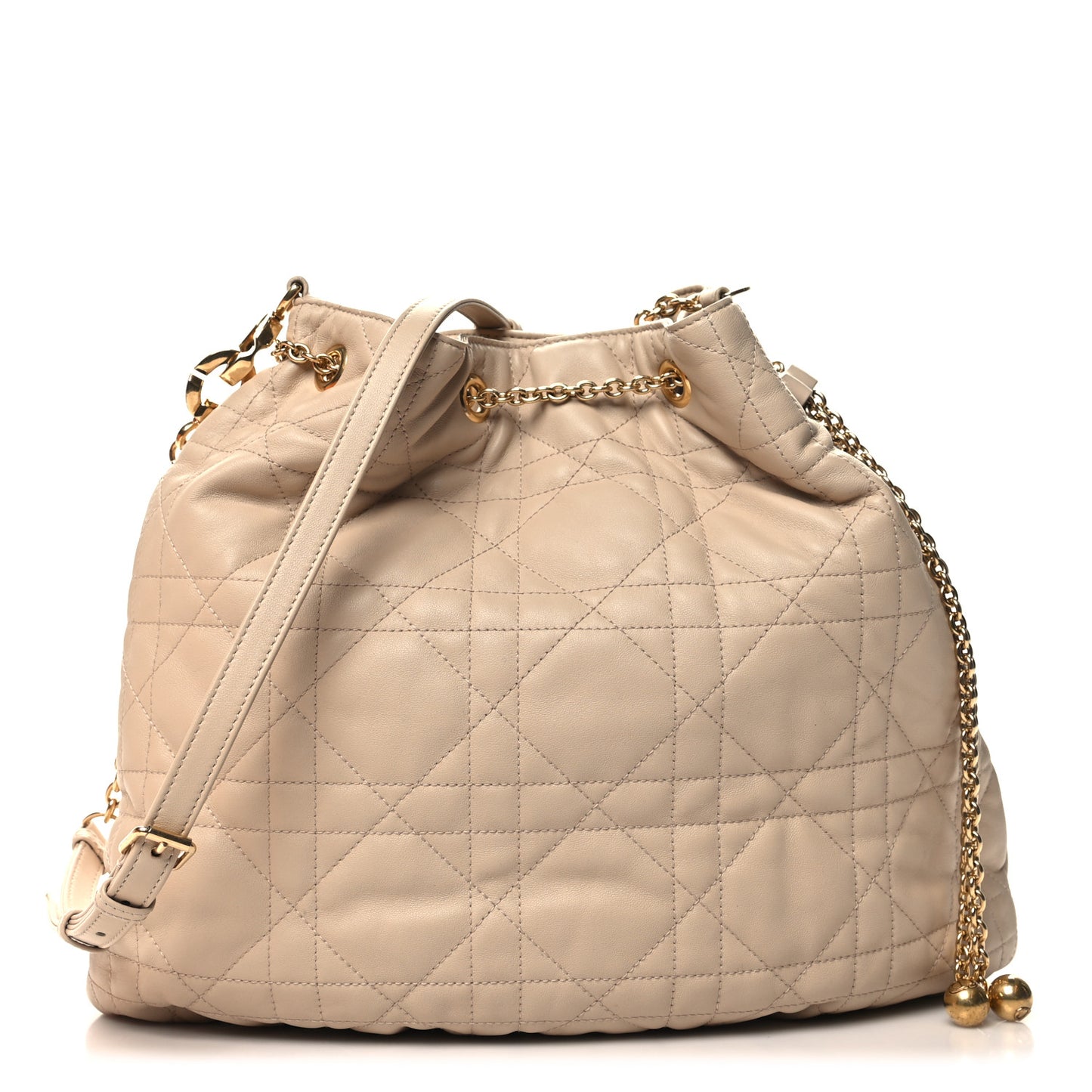 Lambskin Supple Macrocannage Ammi Bag Beige